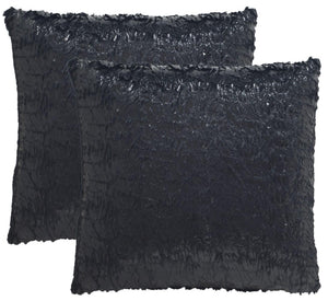 Safavieh Kiki  Pillow -Set Of 2 Black Opium 100% Polyester DEC753A-2424-SET2