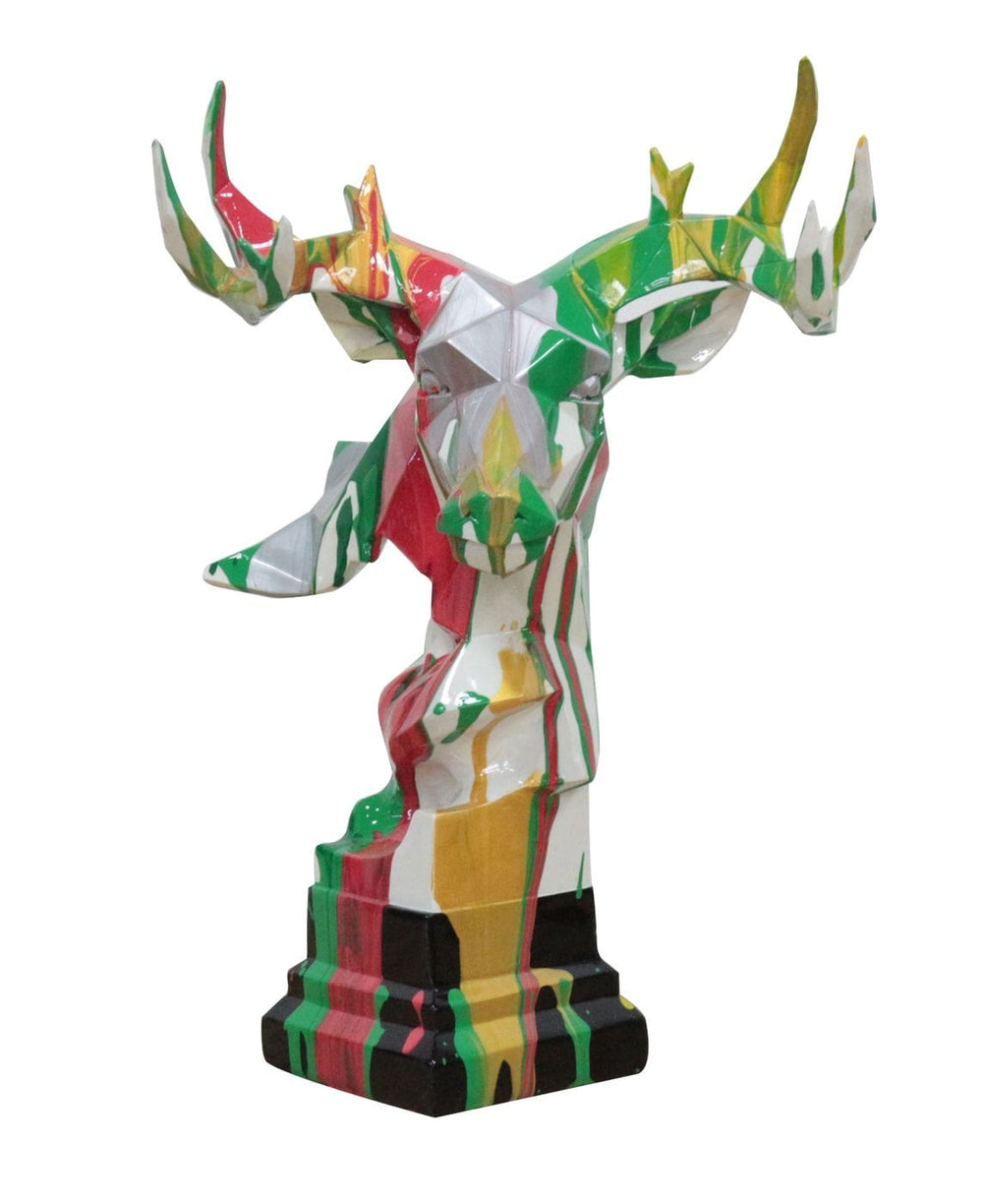 VIG Furniture Modrest Deer Head Multicolor Geometric Sculpture VGTHPC095-9