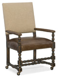Hill Country Traditional-Formal Comfort Castered Game Chair In Hardwood And Rubberwood Solids With Fabric And Leather