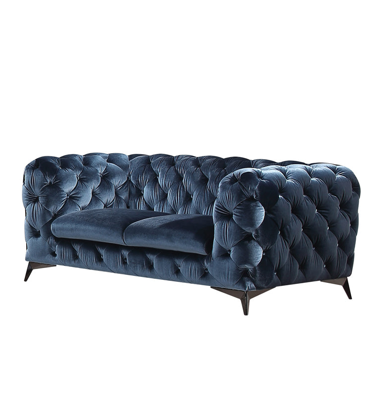 VIG Furniture Divani Casa Delilah Modern Blue Fabric Loveseat VGCA1546-BLU-LOVE