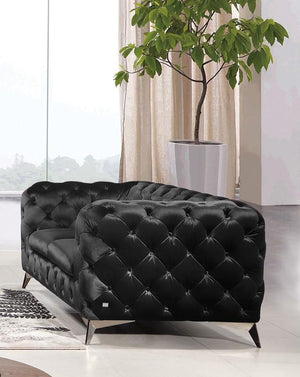 VIG Furniture Divani Casa Delilah - Modern Black Fabric Loveseat VGCA1546-BLK-L