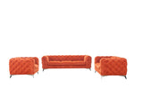 VIG Furniture Divani Casa Delilah - Modern Orange Fabric Sofa Set VGCA1546-ORG-A-SET