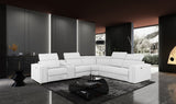 VIG Furniture Divani Casa Delmont - Modern White Sectional Sofa + Recliners VGKNE9212-8WHT-SECT VGKNE9212-8WHT-SECT