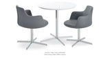 Diana Dining Table Set: Two Dervish Four Star Grey Leatherette and Diana Dining Table