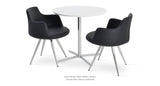 Diana Dining Table Set: Two Dervish Star Black Leatherette and Diana Dining White Lacquer Table