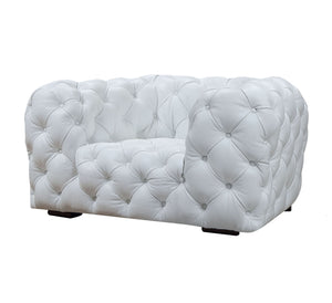 VIG Furniture Divani Casa Dexter - Transitional White Full Italian Leather Lounge Chair VGCA114-WHT-CH