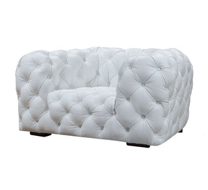 VIG Furniture Divani Casa Dexter - Transitional White Full Italian Leather Lounge Chair VGCA114-WHT-CH