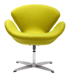 Zuo Modern Pori 100% Polyester, Steel Modern Commercial Grade Occasional Chair Green, Silver 100% Polyester, Steel