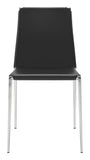 Zuo Modern Alex 100% Polyurethane, Plywood, Steel Modern Commercial Grade Dining Chair Set - Set of 4 Black, Chrome 100% Polyurethane, Plywood, Steel