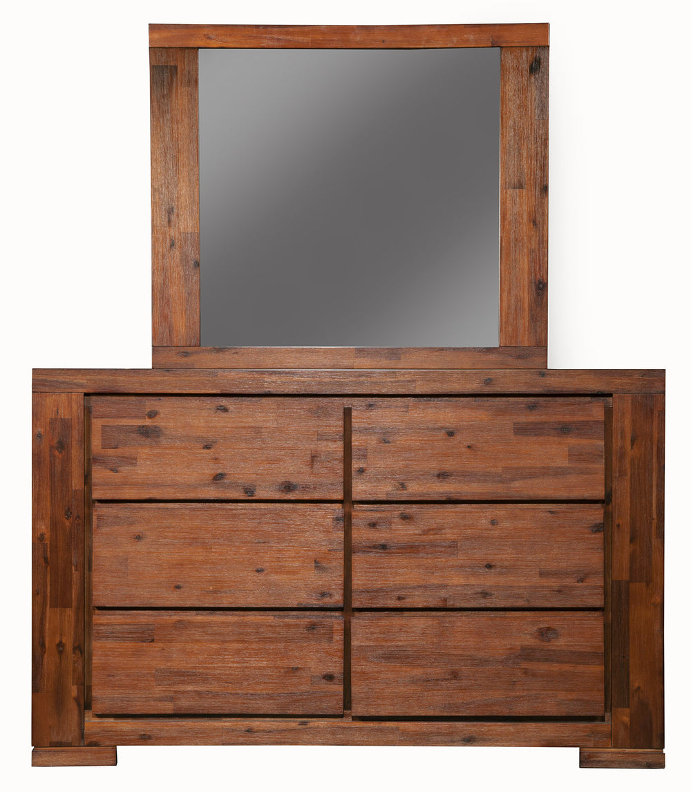 Alpine Furniture Pierre Mirror, Antique Cappuccino 8104-26 Antique Cappuccino Acacia Solids & Acacia Veneer 42 x 1.5 x 36