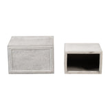 Sagebrook Home Contemporary Resin, Set of 2 -  16/20"d Nested Square Planters, Lt. Gra 16858-01 Gray Polyresin