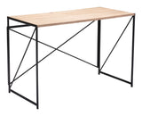 Zuo Modern Yazmine Fir Wood, Steel Modern Commercial Grade Desk Natural, Black Fir Wood, Steel