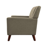 Candace Mid Century Modern Fabric Arm Chair and Loveseat Set, Mocha Noble House