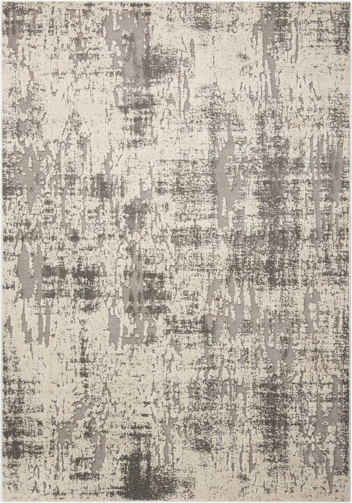 Nourison Michael Amini Gleam MA602 Painterly Machine Made Power-loomed Indoor only Area Rug Ivory/Grey 9'3" x 12'9" 841491107850