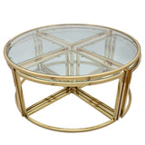 Sagebrook Home Contemporary Metal Pull Out Coffee Table, Gold 15440-02 Gold Metal