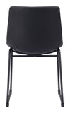 Zuo Modern Smart 100% Polyurethane, Plywood, Steel Transitional Commercial Grade Dining Chair Set - Set of 2 Black 100% Polyurethane, Plywood, Steel