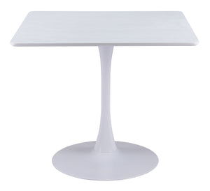Zuo Modern Molly MDF, Steel Modern Commercial Grade Dining Table White MDF, Steel