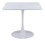 Zuo Modern Molly MDF, Steel Modern Commercial Grade Dining Table White MDF, Steel