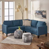 Zahra Dark Blue Fabric Sectional Couch