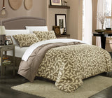 Talia Taupe Queen 3 Piece Duvet Set