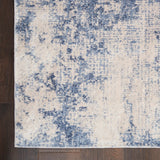 Nourison Sleek Textures SLE01 Machine Made Power-loomed Indoor Area Rug Ivory/Blue 7'10" x 10'6" 99446711304