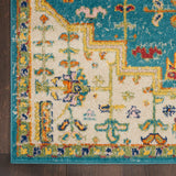 Nourison Allur ALR01 Bohemian Machine Made Power-loomed Indoor only Area Rug Turquoise Ivory 9' x 12' 99446837301