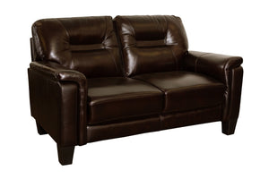 Porter Designs Alto Top Quality Leather Transitional Loveseat Brown 02-189C-02-3618
