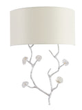 Bethel Silver Wall Sconce in Metal & Glass & Fabric