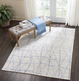 Nourison Ellora ELL02 Tribal Handmade Knotted Indoor only Area Rug Sky 5'6" x 7'5" 99446384836