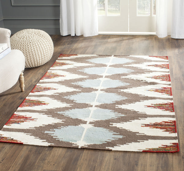 Safavieh Dhurries 647 Hand Woven Flat Weave 50% Wool/30% Viscose/20% Cotton Rug DHU647A-3
