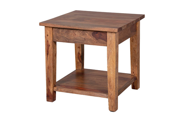 Porter Designs Taos Solid Sheesham Wood Natural End Table Brown 05-196-24-9010H