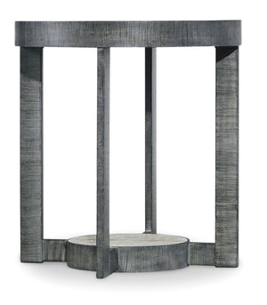 Hooker Furniture Mill Valley Casual Hardwood Solids with Travertine Marble and Metal Round End Table 5283-80114
