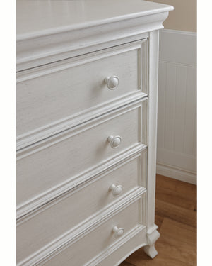 Pali Diamante 4-Drawer Chest Vintage White Acacia, Poplar and Birch Veneer 2404-VW