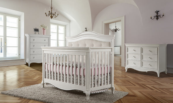 Pali Diamante Forever Crib Vintage White Acacia, Poplar and Birch Veneer 2400-VW