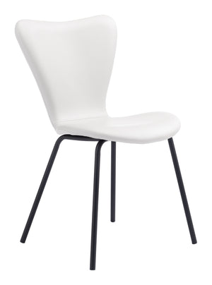 Zuo Modern Torlo 100% Polyurethane, Steel, Plywood Modern Commercial Grade Dining Chair Set - Set of 2 White 100% Polyurethane, Steel, Plywood