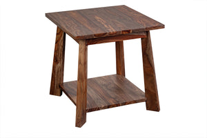 Porter Designs Kalispell Solid Sheesham Wood Natural End Table Natural 05-116-07-PDU113H