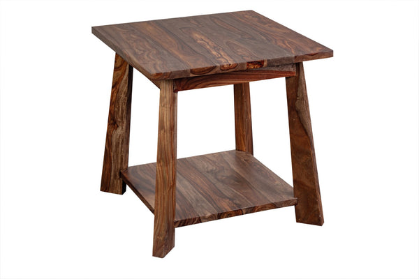 Porter Designs Kalispell Solid Sheesham Wood Natural End Table Natural 05-116-07-PDU113H