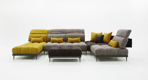 VIG Furniture David Ferrari Display - Italian Modern Grey + Yellow Fabric Modular Sectional Sofa VGFTDISPLAY