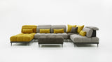 David Ferrari Display - Italian Modern Grey + Yellow Fabric Modular Sectional Sofa