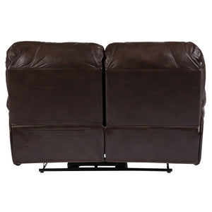 Porter Designs Ramsey Leather-Look Dual seat Transitional Reclining Love Brown 03-112C-02B-6013