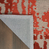 Nourison Symmetry SMM02 Artistic Handmade Tufted Indoor Area Rug Beige/Red 8'6" x 11'6" 99446495648