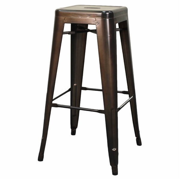 Metropolis Backless Bar Stool Set of 4 - Stylish Metal Design for Indoor and Outdoor Use