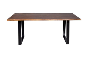 Porter Designs Manzanita Live Edge Solid Acacia Wood Natural Dining Table Brown 07-196-01-DT82HT-KIT