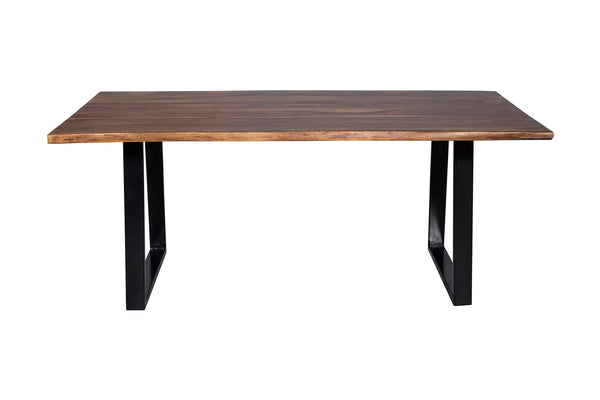 Porter Designs Manzanita Live Edge Solid Acacia Wood Natural Dining Table Brown 07-196-01-DT82HT-KIT