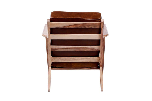 Porter Designs Corvallis Solid Sheesham Wood Modern Accent Chair Natural 02-108-06-0440