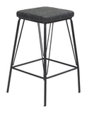English Elm EE2759 100% Polyurethane, Plywood, Steel Modern Commercial Grade Bar Chair Set - Set of 2 Vintage Black, Black 100% Polyurethane, Plywood, Steel