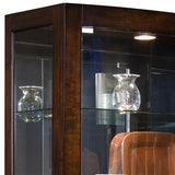 Pulaski Furniture Curved Front 5 Shelf Curio Cabinet in Mahogany Brown 21221-PULASKI 21221-PULASKI