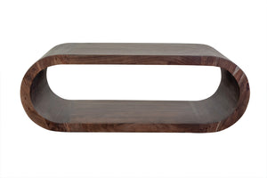 Porter Designs Ellipse Solid Acacia Wood Modern Coffee Table Gray 05-194-20-7410G