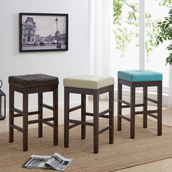 Valencia Backless Bicast Leather Counter Stool – Stylish, Durable Design for Kitchens and Breakfast Bars