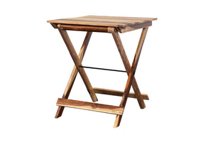 Porter Designs Sheesham Accents Solid Wood Square Foldable Natural End Table Natural 07-116-01-0246